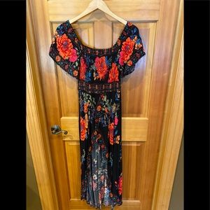 Women’s Floral, Pleated Top, Summer Dress